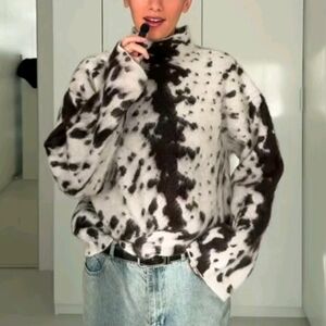 H&M PREMIUM MOHAIR-BLEND MOCK TURTLENECK SWEATER